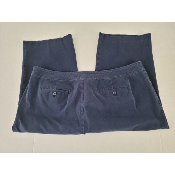 Chaps Womens Pants 22W Plus Capri Solid Blue Zip Slash Pocket Casual CAP48E - Picture 5 of 8